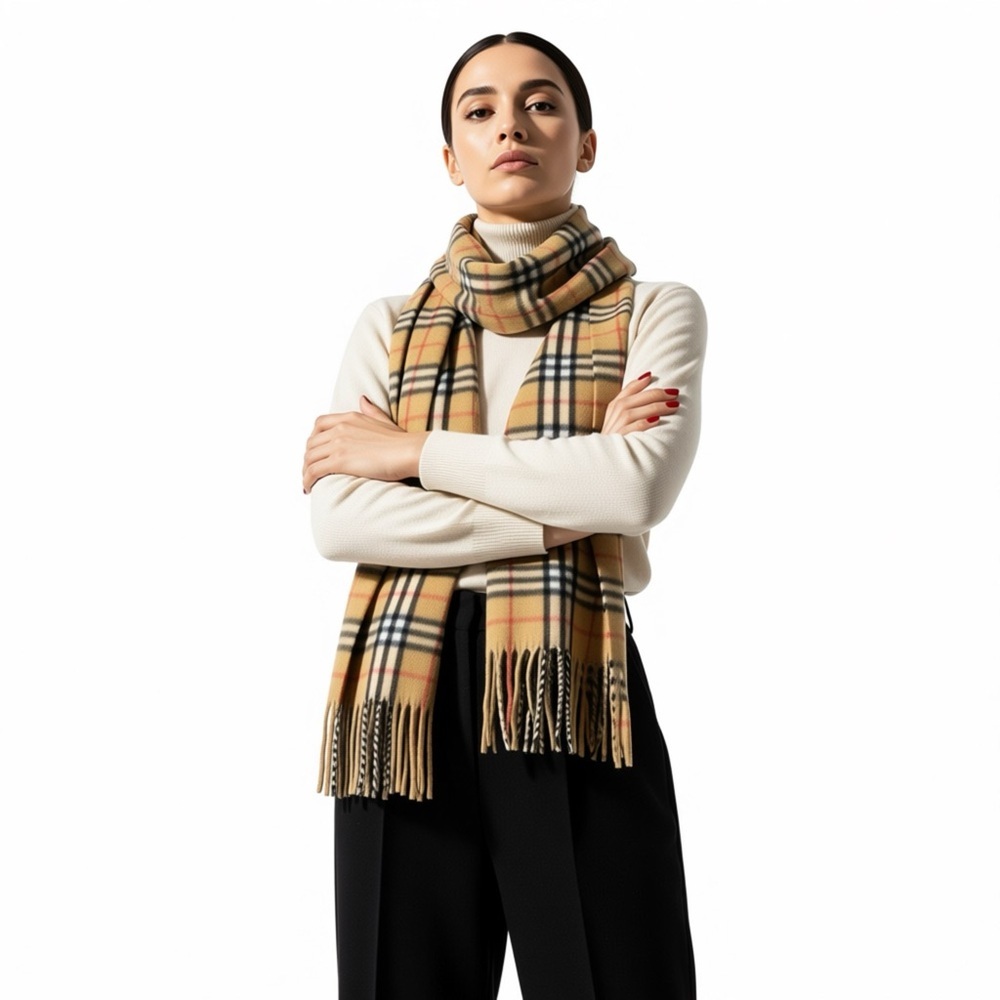 ROYAL ROSSI PLAID CASHMERE SCARF
